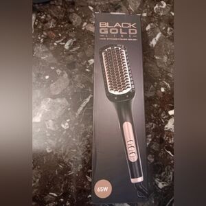 Black Gold Hair Straightener Brush NWB